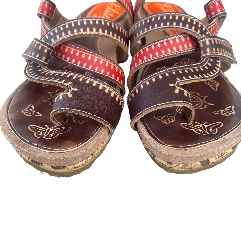 Elite by Corkys | Chocolate Elite Roatan Leather Wedge Sandal Size 8
